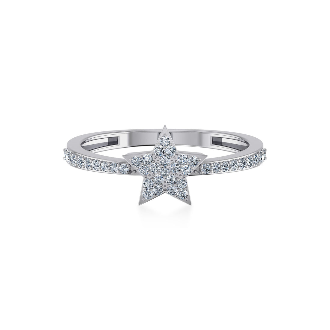 Pave Star Lab-Grown Diamond Stackable Ring7