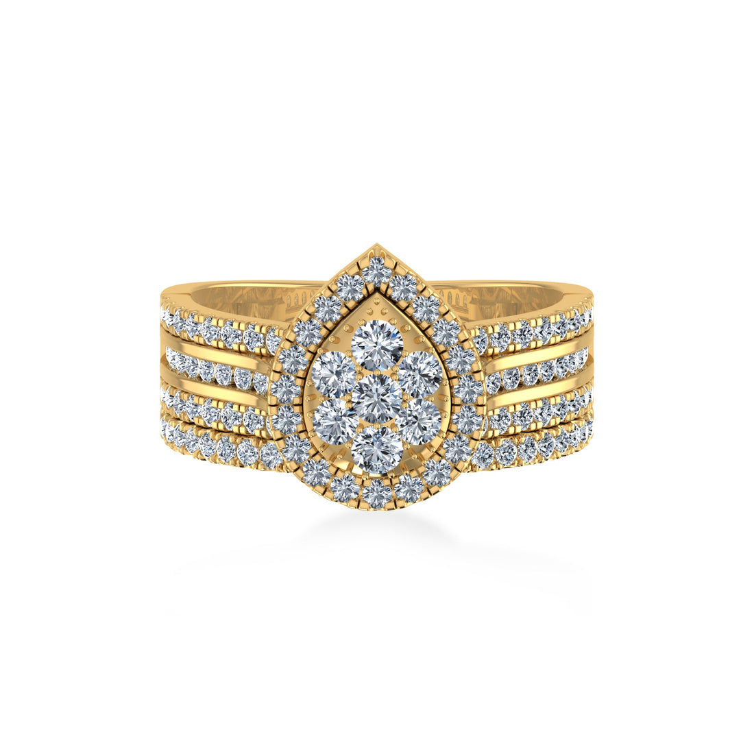 Pear-Shape Floral Cluster Lab-Grown Diamond Ring