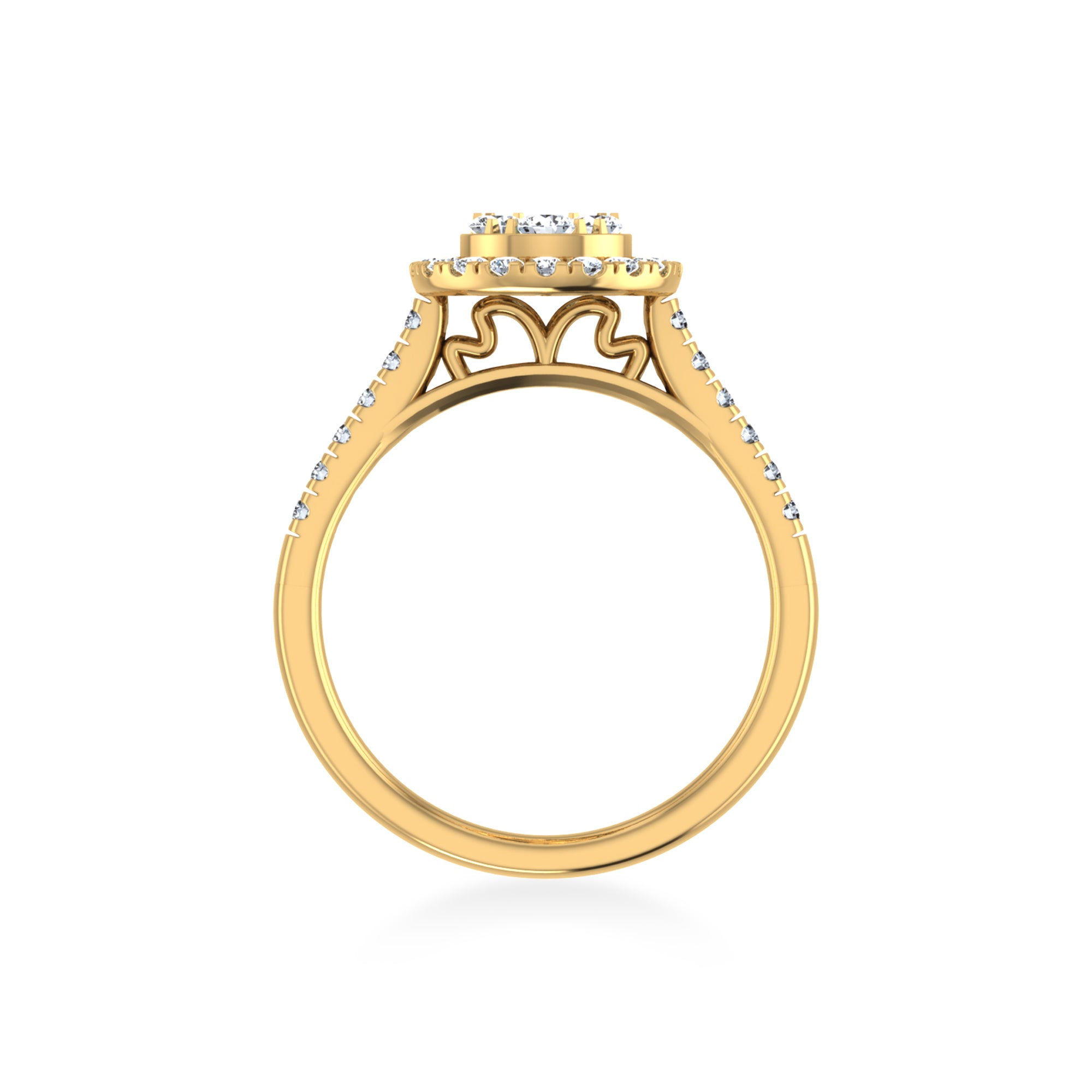 Pear-Shaped Halo Lab-Grown Diamond Ring 3