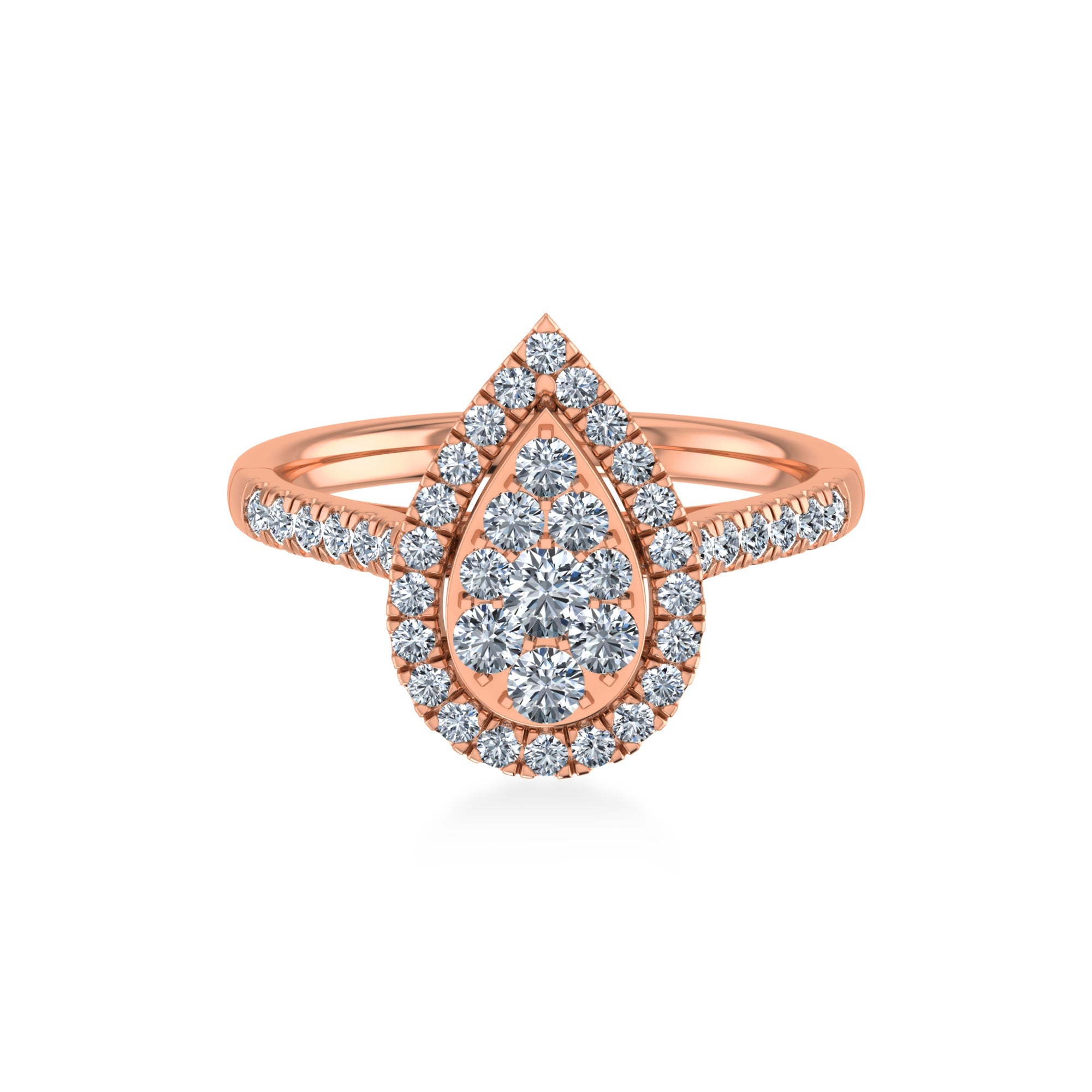 Pear-Shaped Halo Lab-Grown Diamond Ring 4