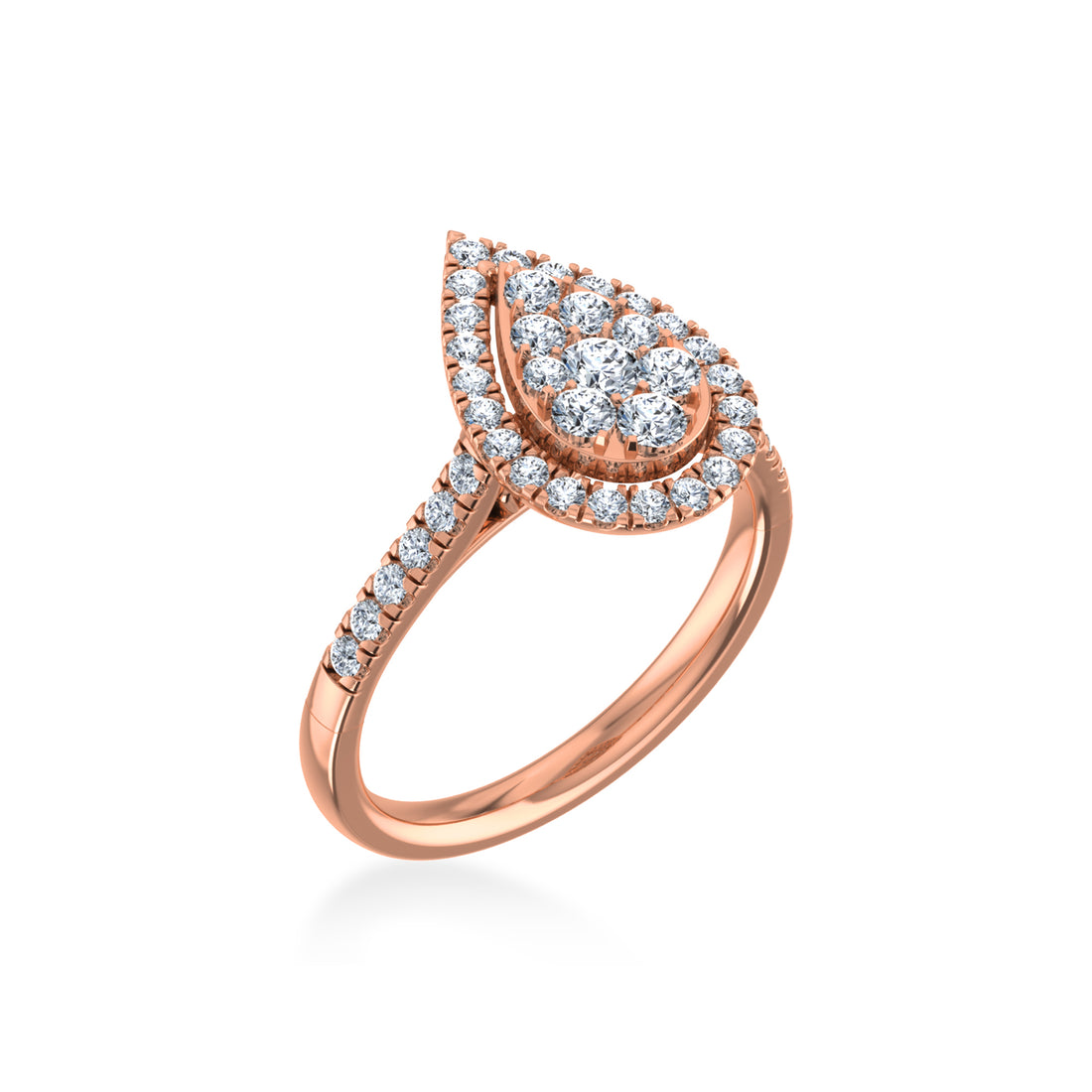 Pear-Shaped Halo Lab-Grown Diamond Ring 5