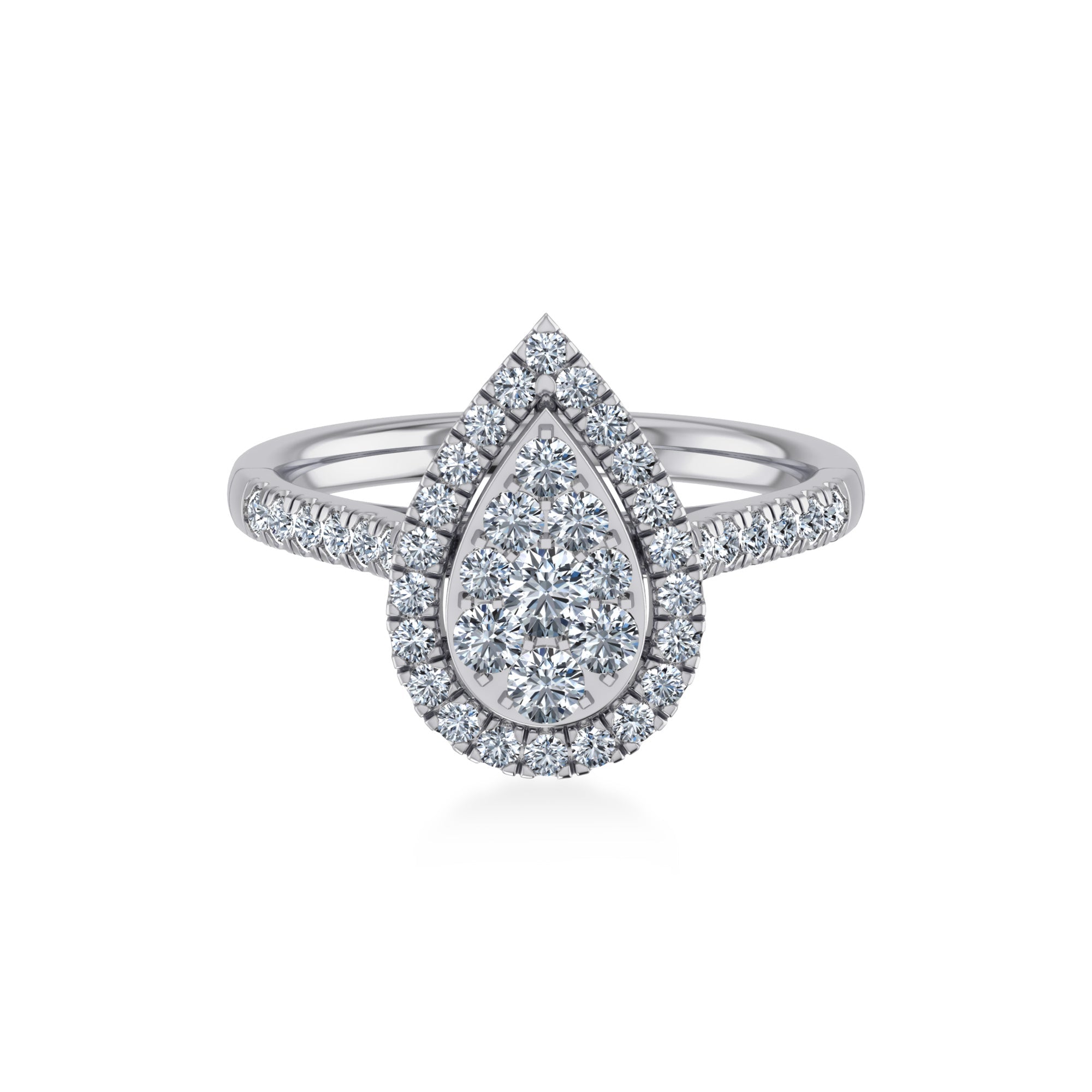 Pear-Shaped Halo Lab-Grown Diamond Ring 7