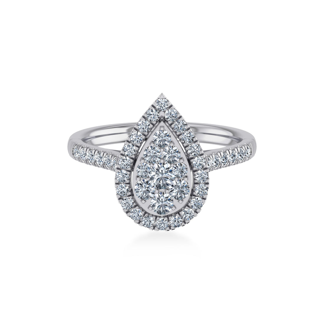 Pear-Shaped Halo Lab-Grown Diamond Ring 7