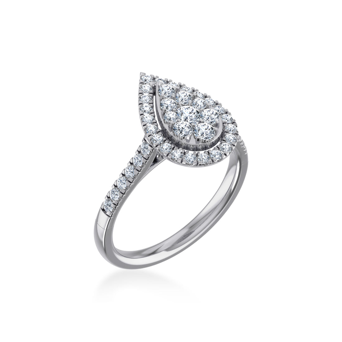 Pear-Shaped Halo Lab-Grown Diamond Ring 8