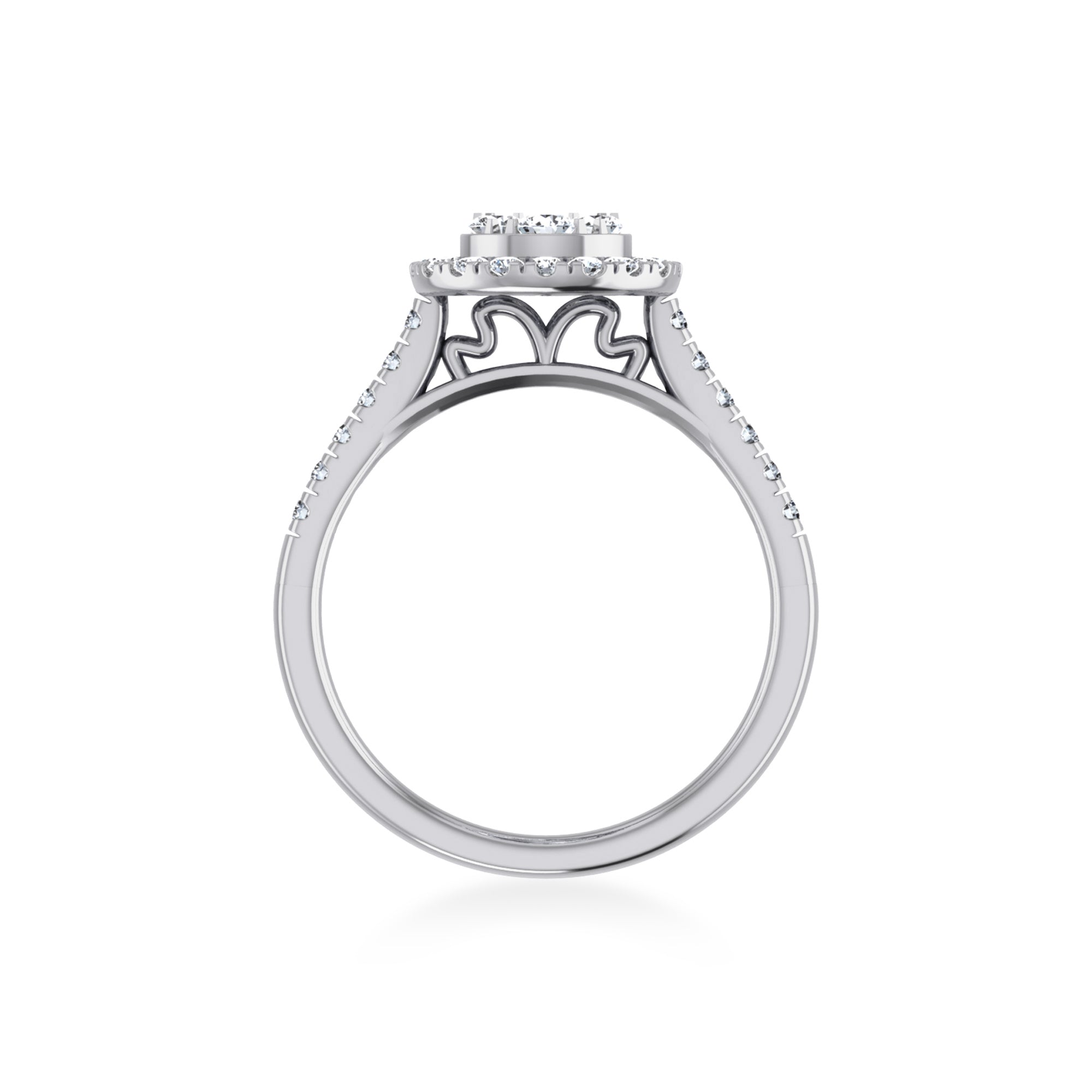 Pear-Shaped Halo Lab-Grown Diamond Ring 9