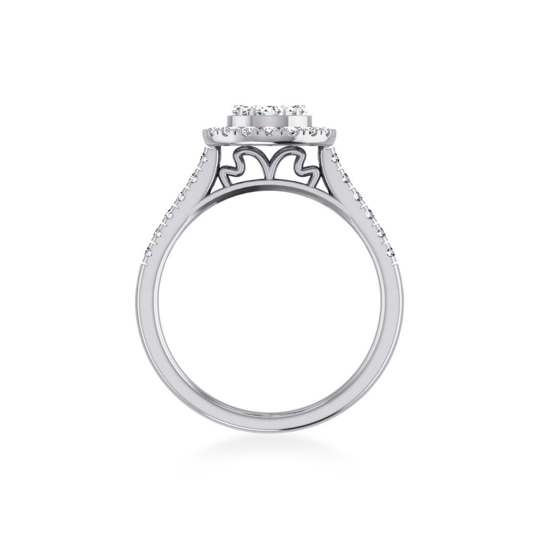 Pear-Shaped Halo Lab-Grown Diamond Ring 9