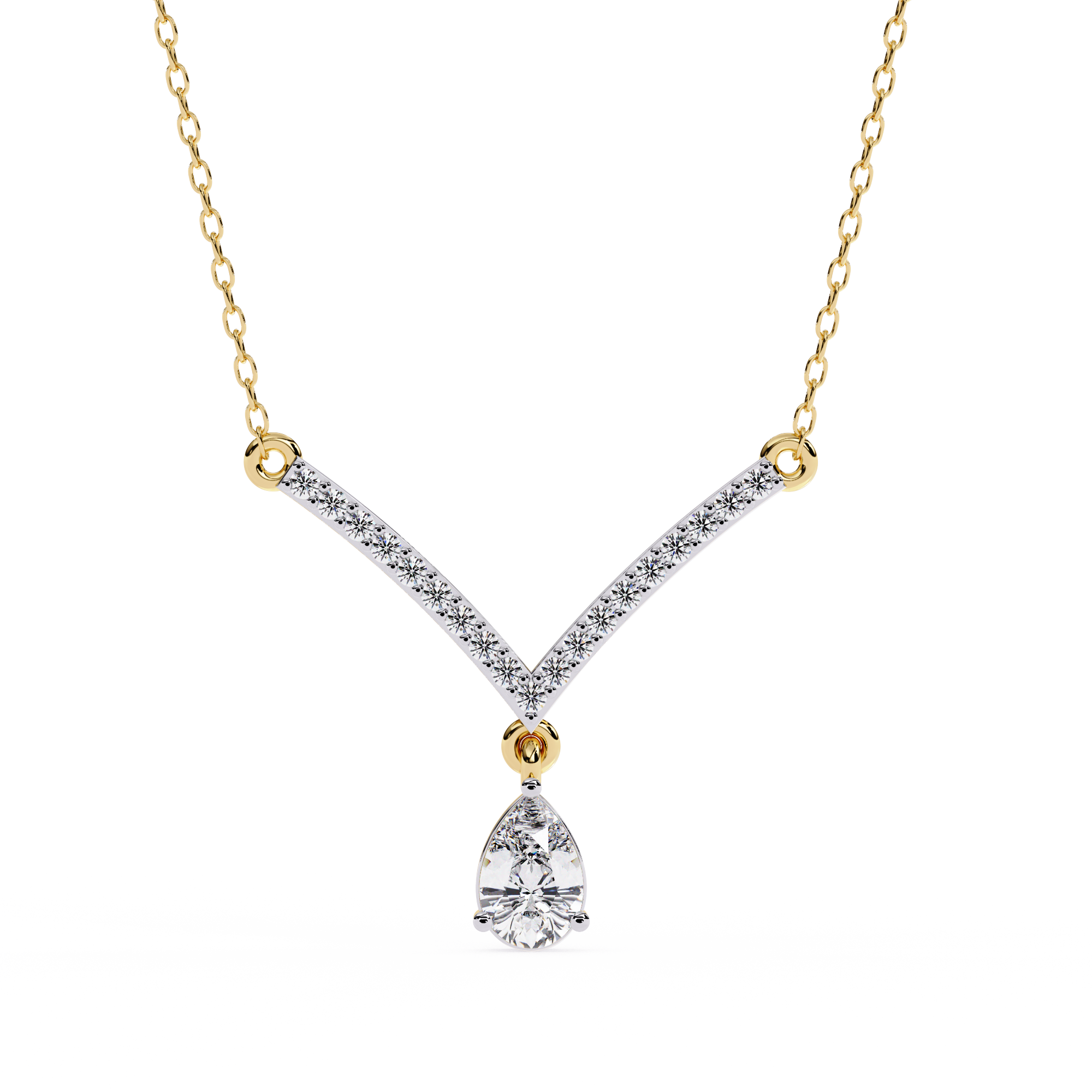 Pear Cut Drop Pendant Necklace – Lab Grown Diamonds