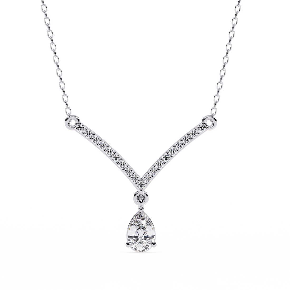 Pear Cut Drop Pendant Necklace – Lab Grown Diamonds