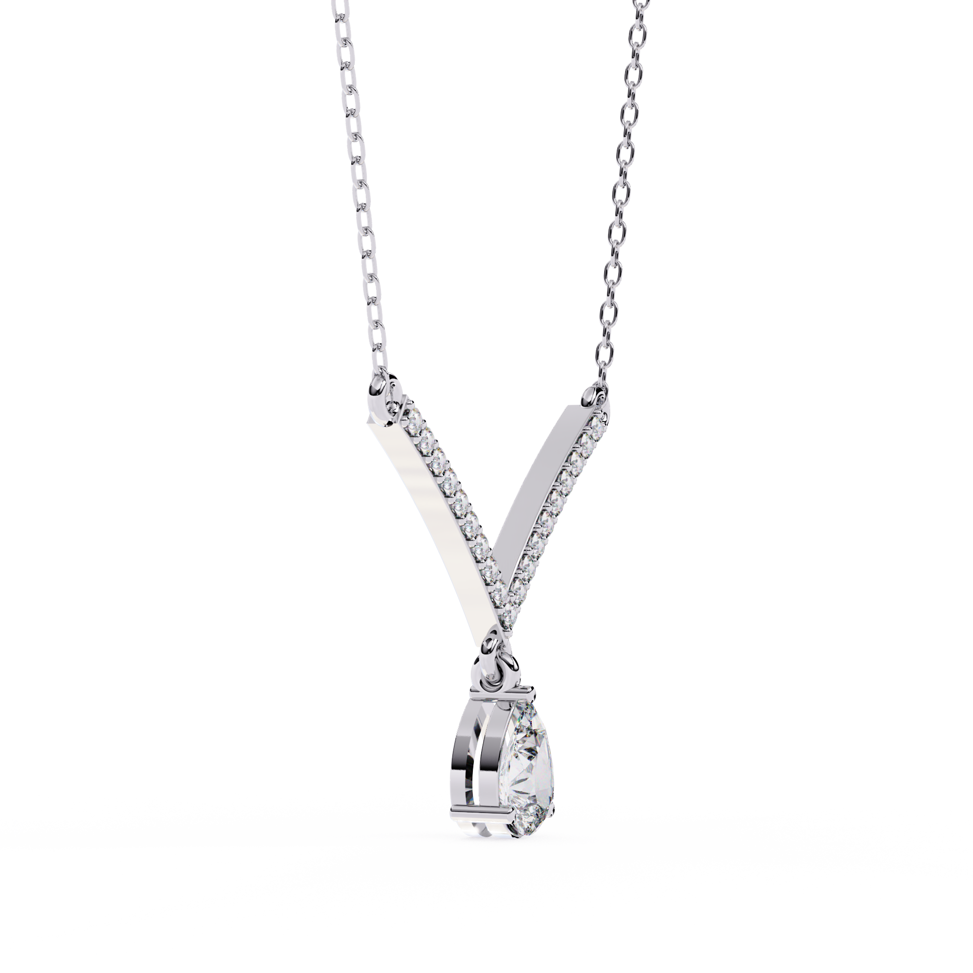 Pear Cut Drop Pendant Necklace – Lab Grown Diamonds