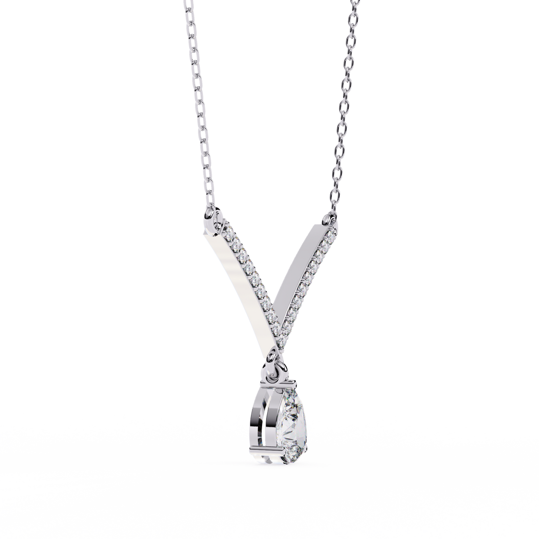 Pear Cut Drop Pendant Necklace – Lab Grown Diamonds