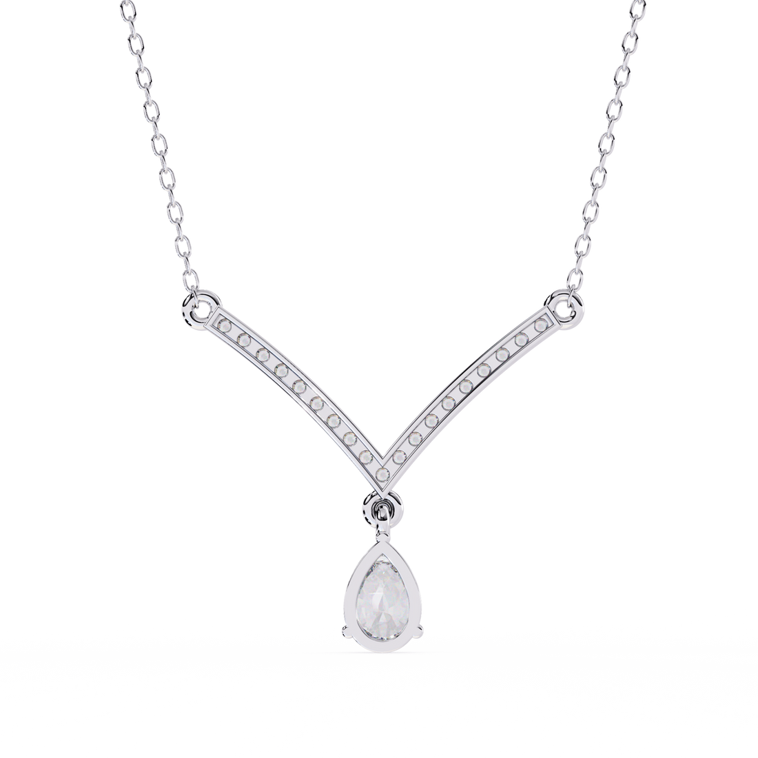 Pear Cut Drop Pendant Necklace – Lab Grown Diamonds