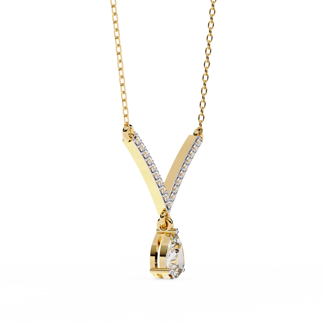 Pear Cut Drop Pendant Necklace – Lab Grown Diamonds