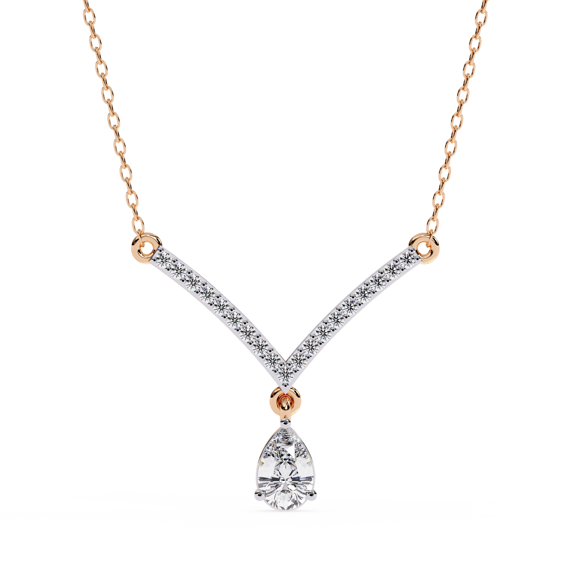 Pear Cut Drop Pendant Necklace – Lab Grown Diamonds