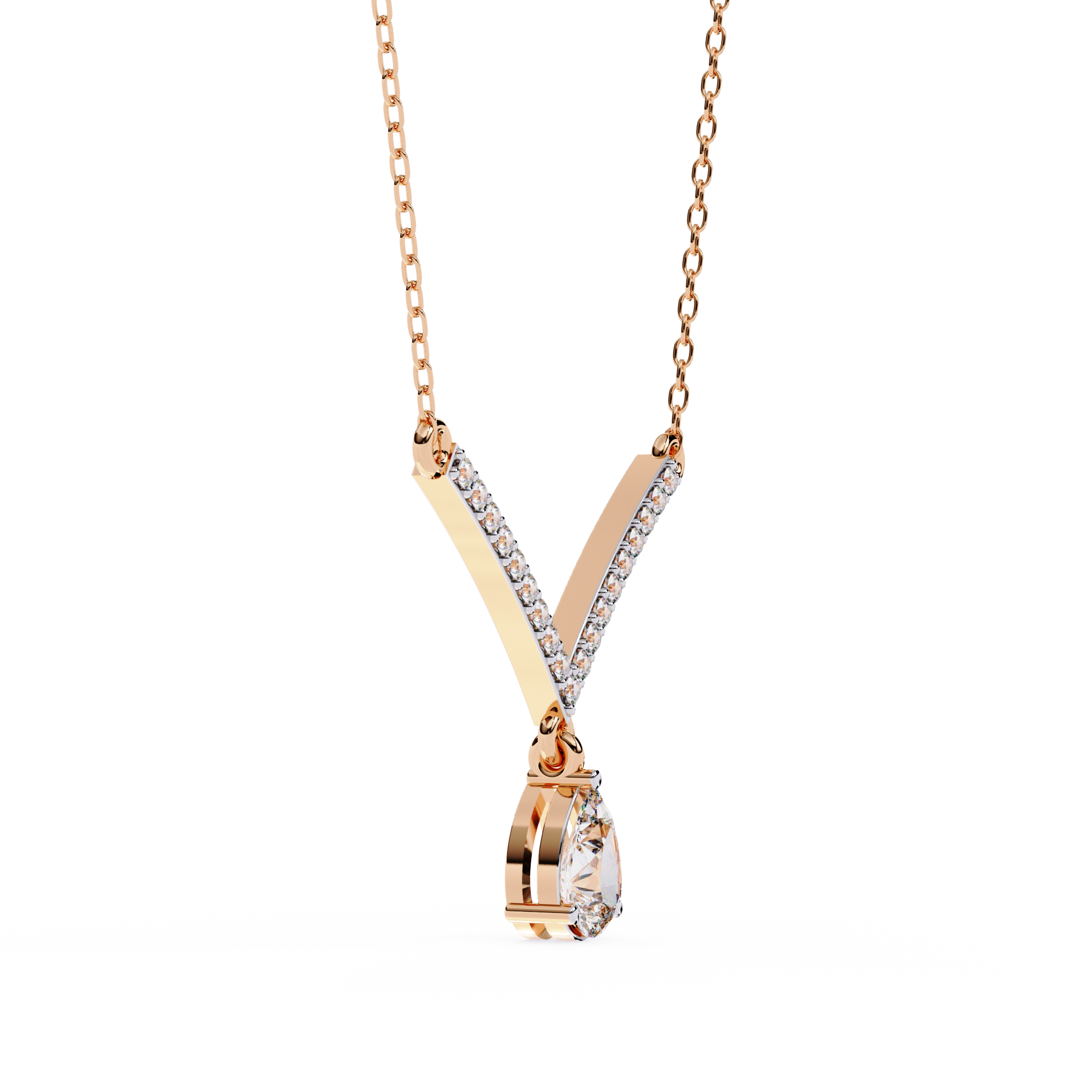 Pear Cut Drop Pendant Necklace – Lab Grown Diamonds