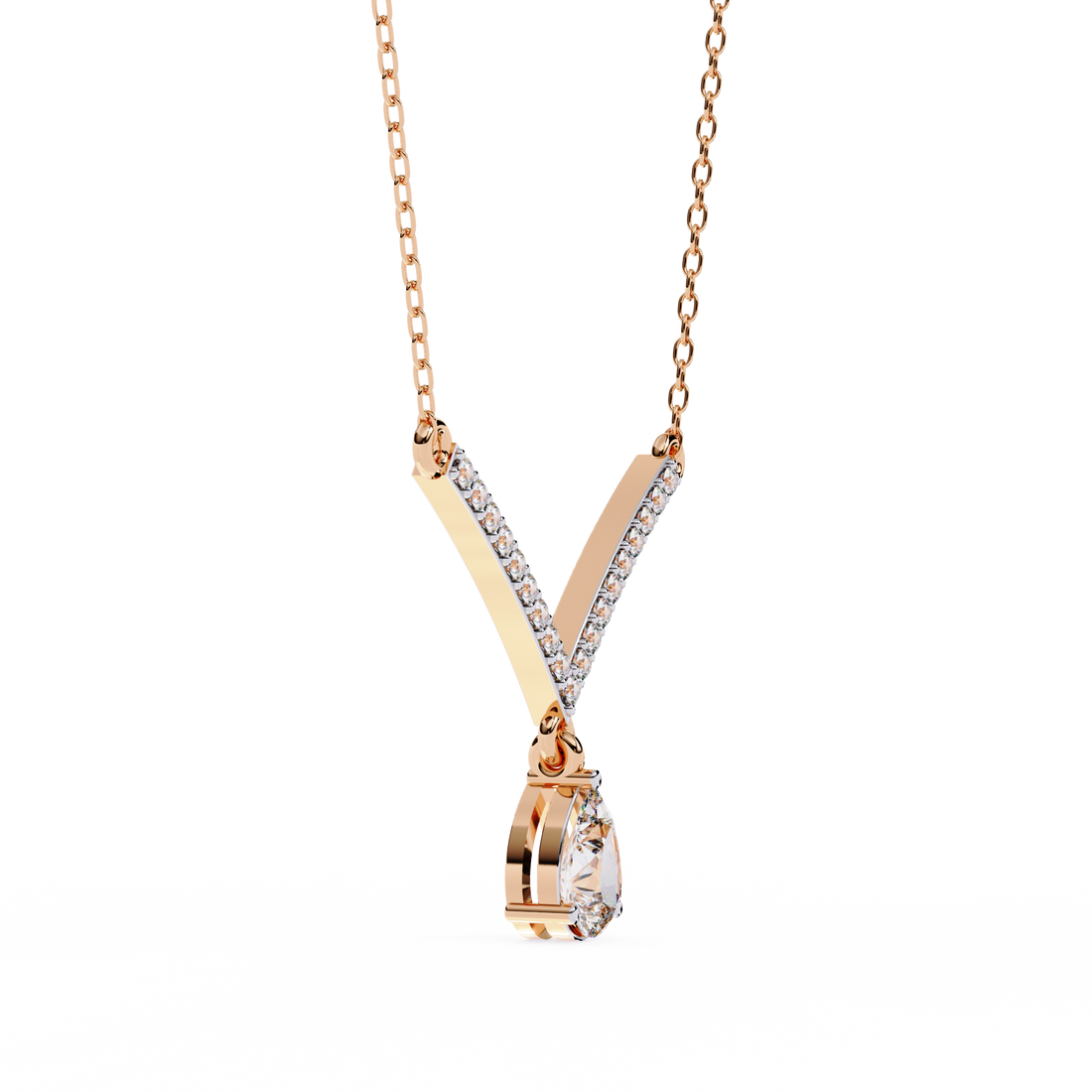 Pear Cut Drop Pendant Necklace – Lab Grown Diamonds
