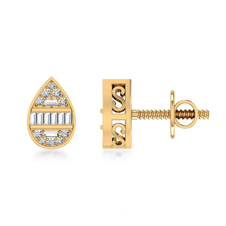 Pear Lab Grown Diamond Halo Stud Earrings