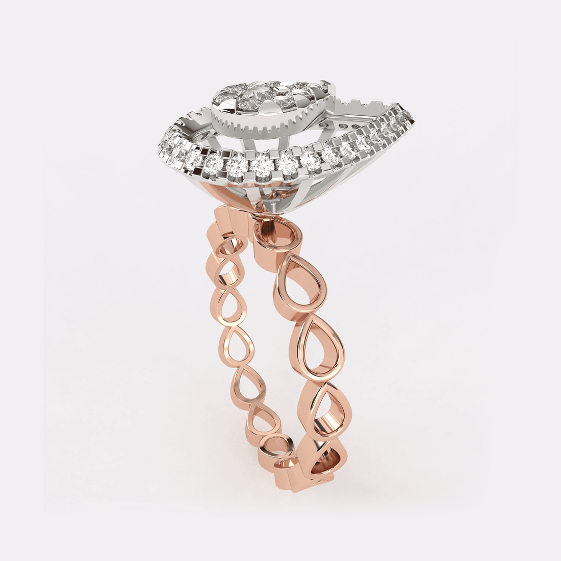 Pear Shape 18k Gold Diamond Ring