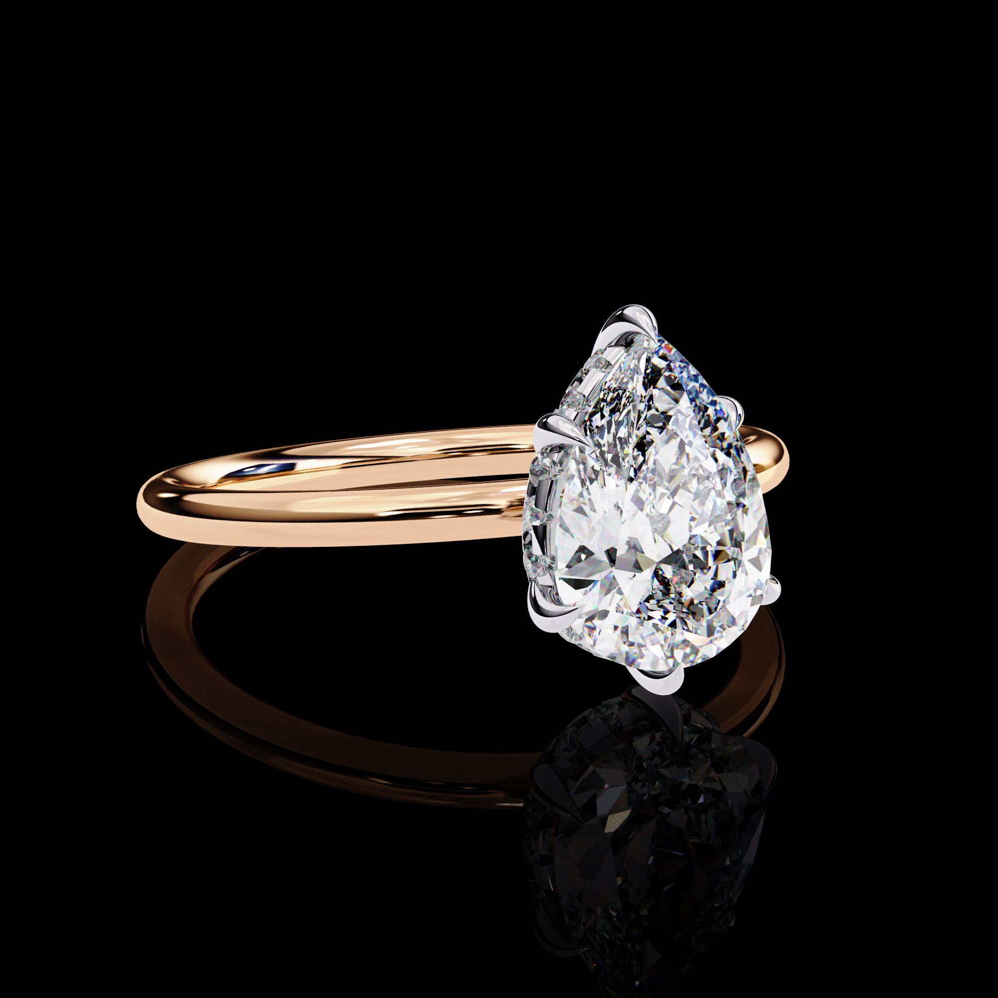 Pear Solitarie Halo Diamond Ring11