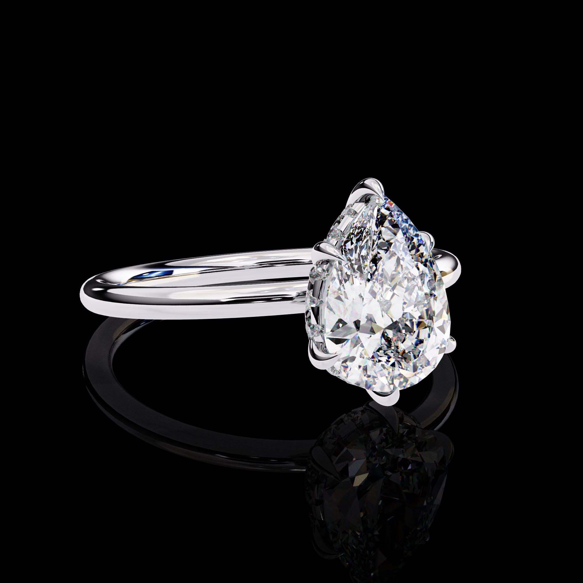 Pear Solitarie Halo Diamond Ring14