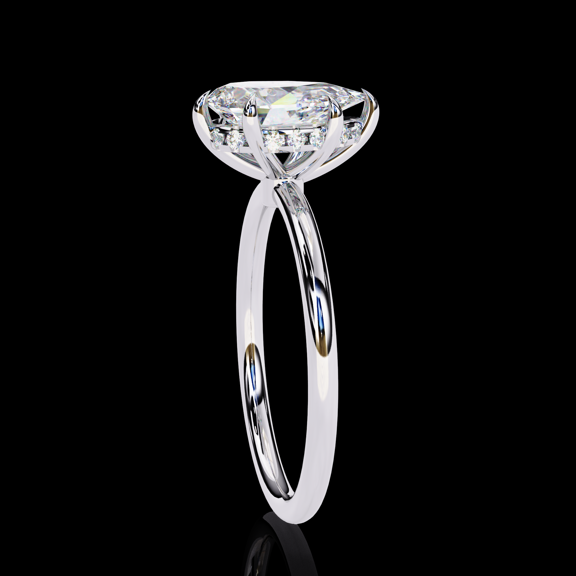 Pear Solitarie Halo Diamond Ring15