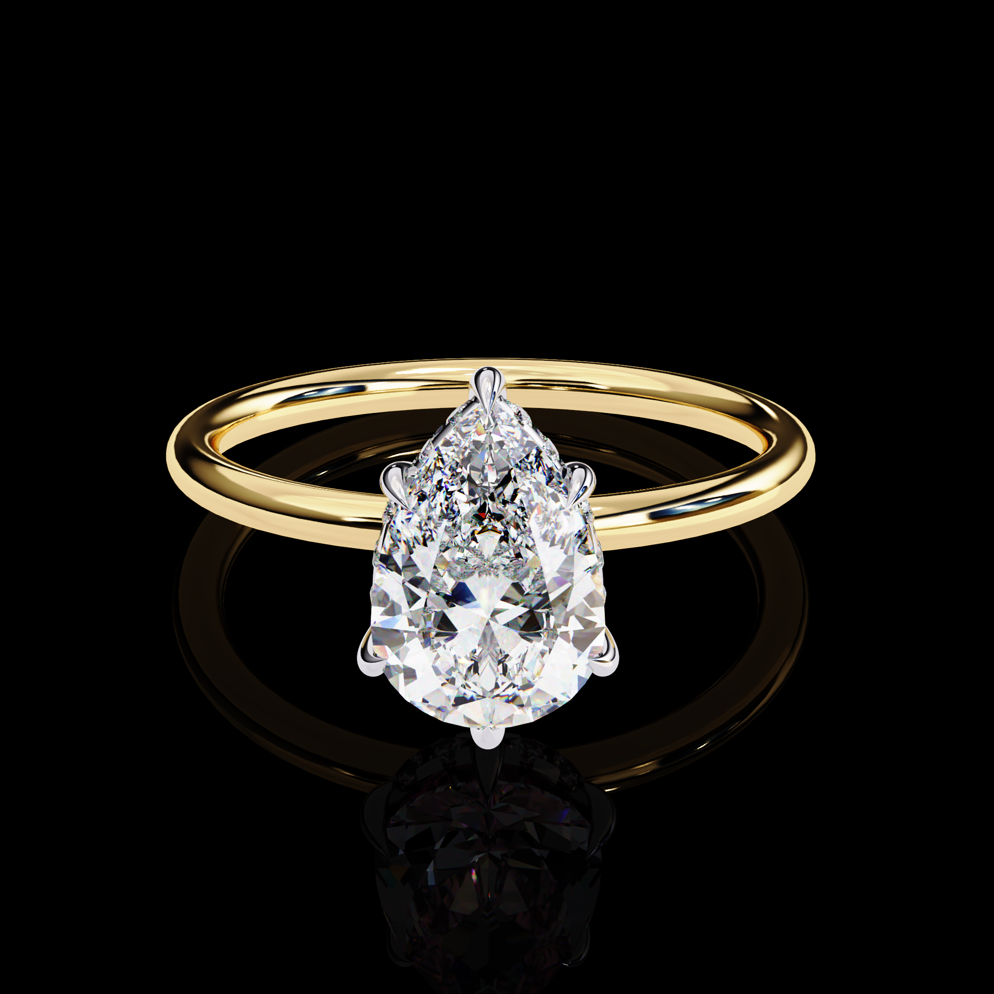 Pear Solitarie Halo Diamond Ring6