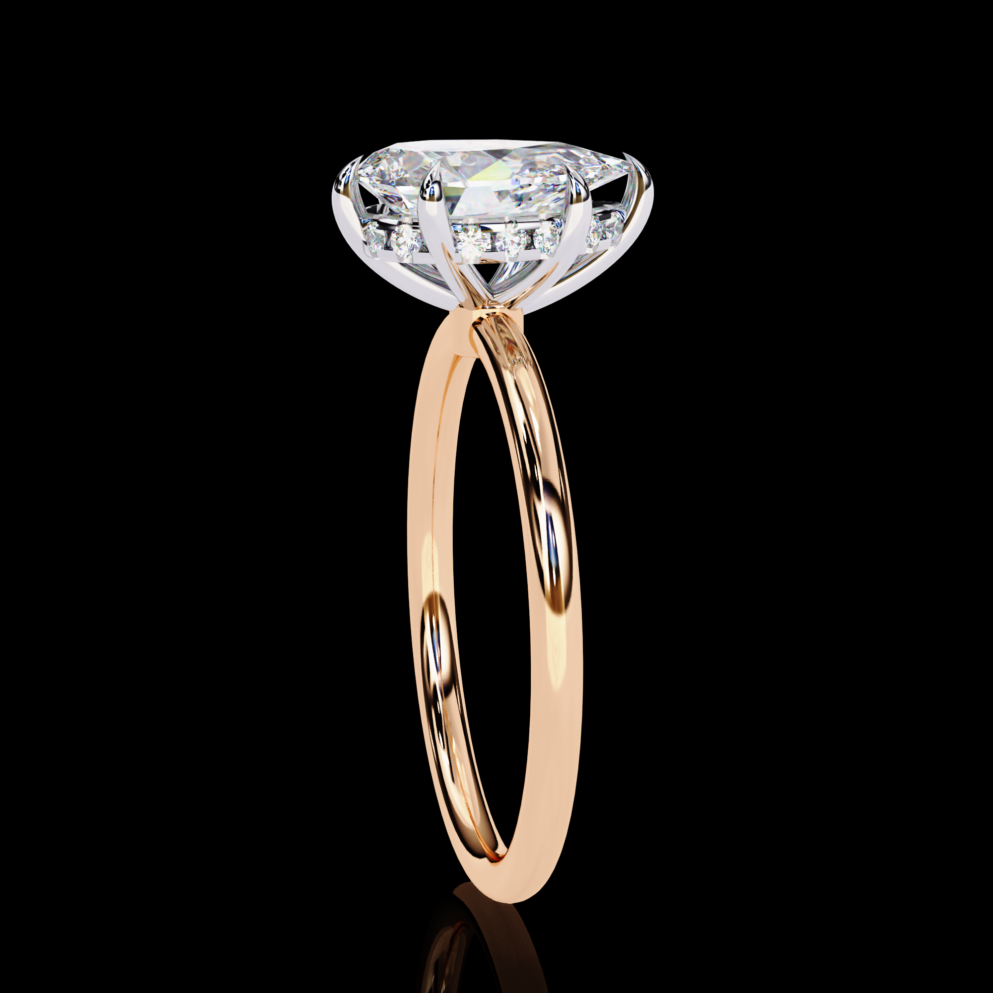 Pear Solitarie Halo Diamond Ring9