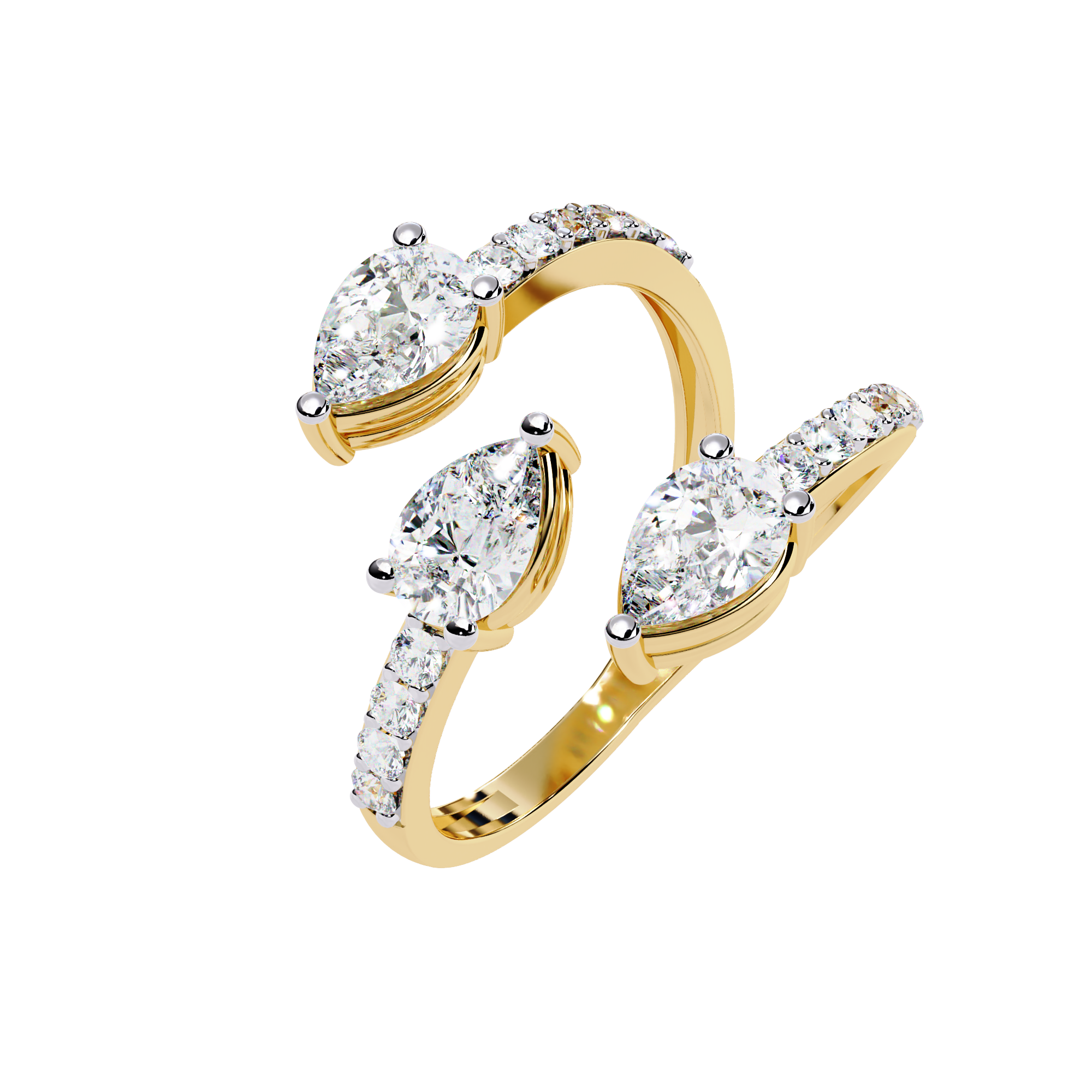 Pear Trail Diamond Ring 2