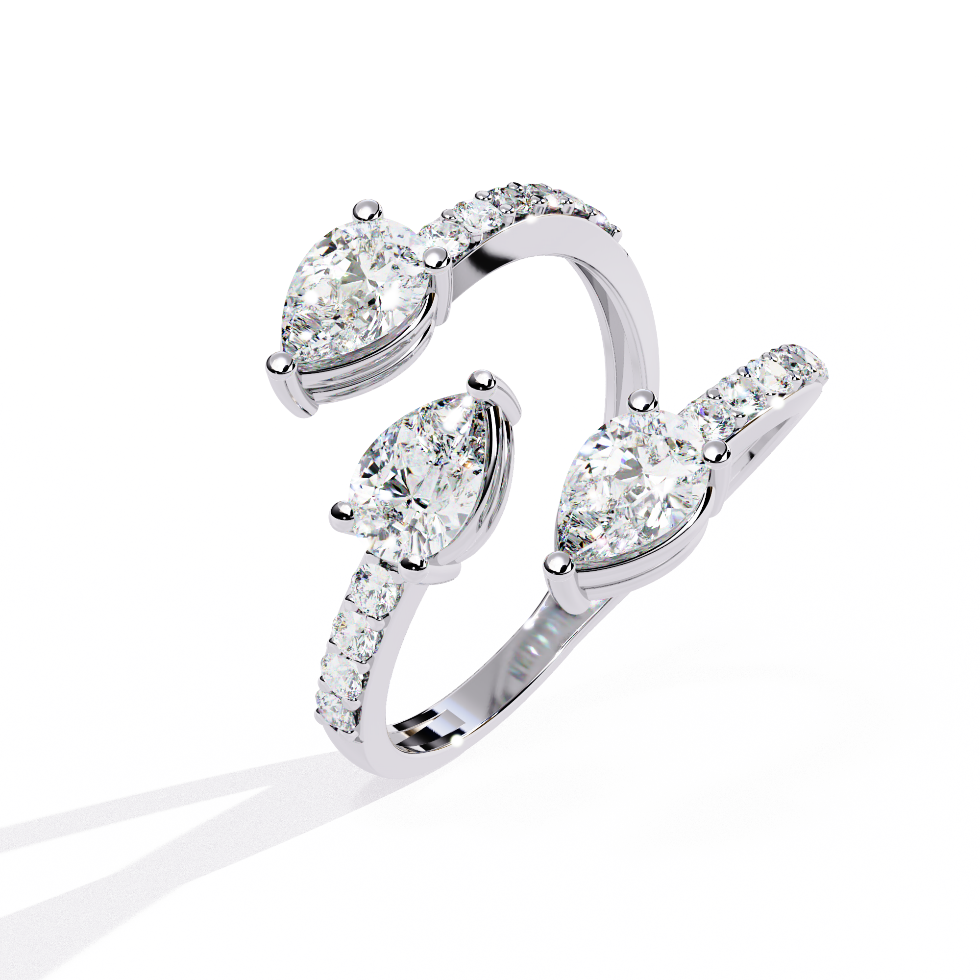 Pear Trail Diamond Ring 7