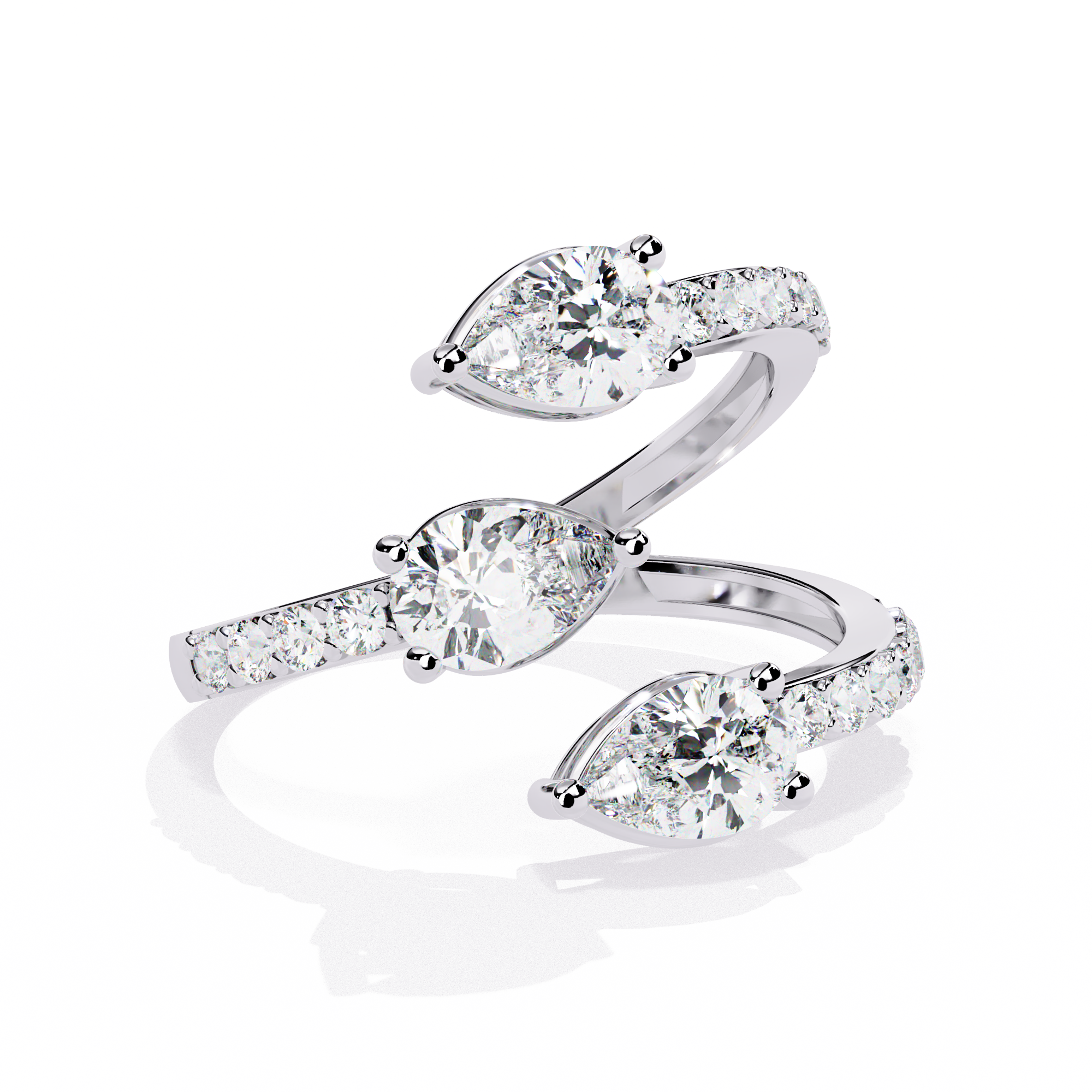 Pear Trail Diamond Ring 8