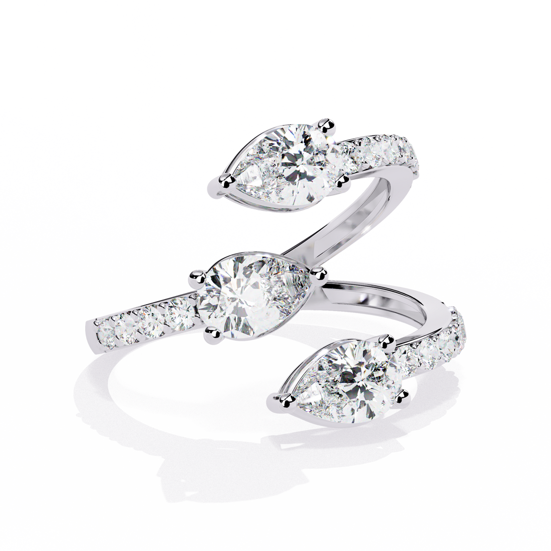 Pear Trail Diamond Ring 8
