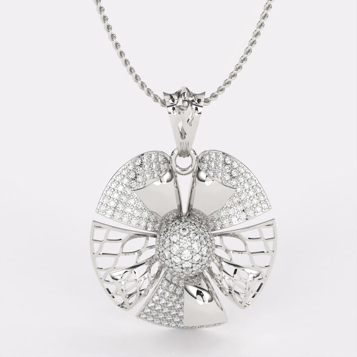 Petal Elegance Diamond Pendant In 925 Silver
