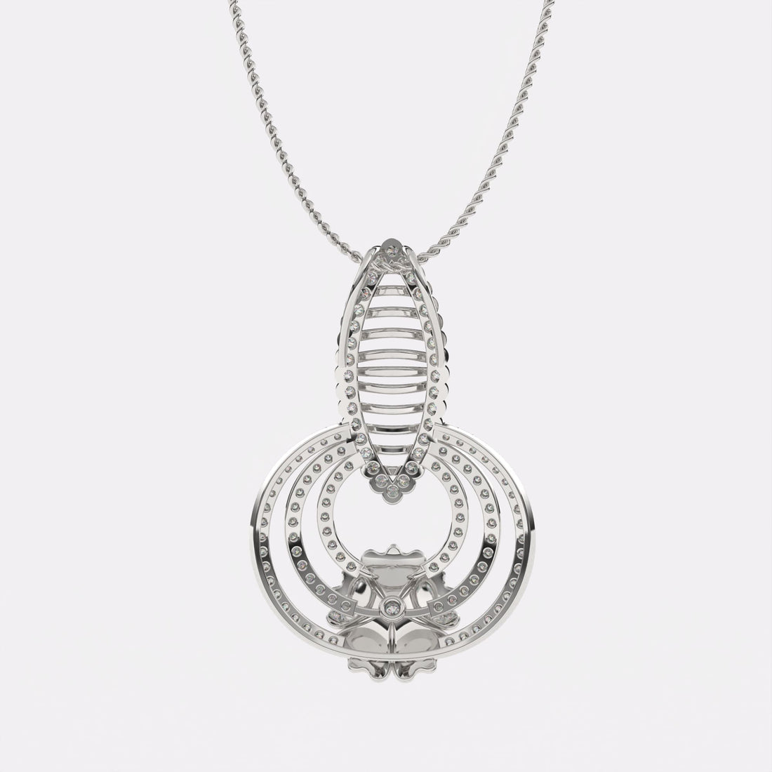 Petal Radiance Diamond Pendant In 925 Silver