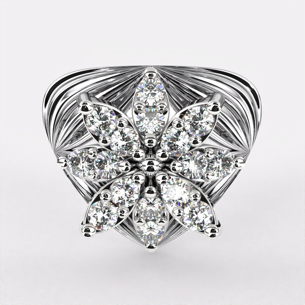 Petite Petals Diamond Stud Earrings In 925 Silver