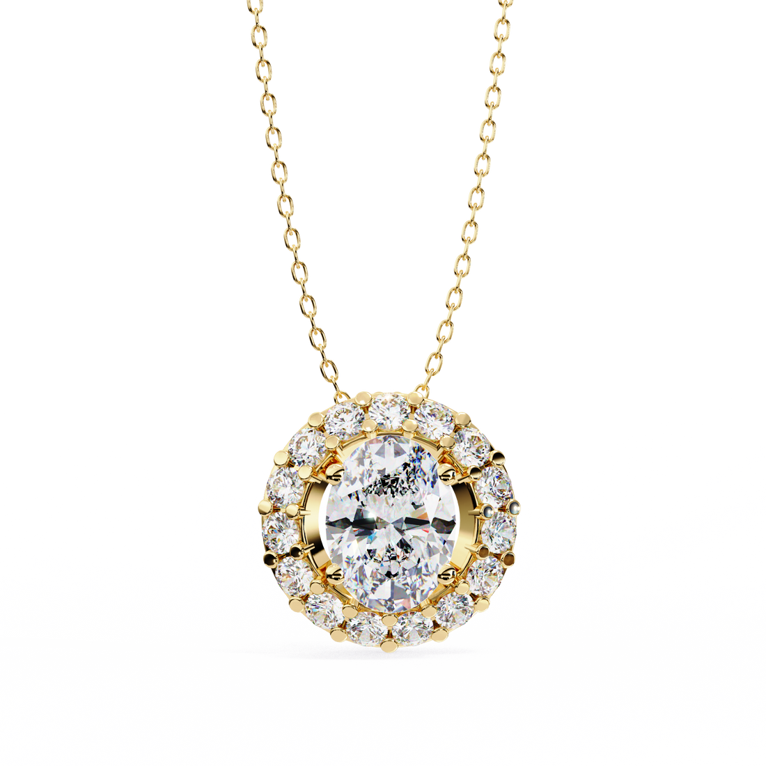 Pretty Oval Diamond Pendant