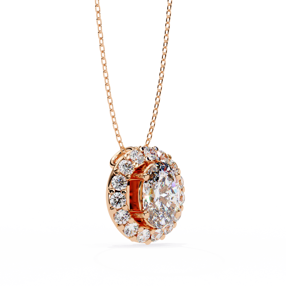 Pretty Oval Diamond Pendant