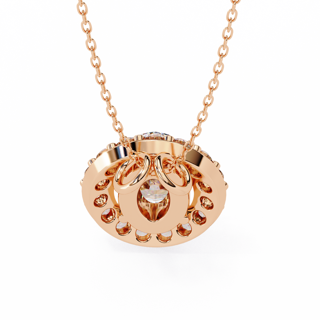 Pretty Oval Diamond Pendant