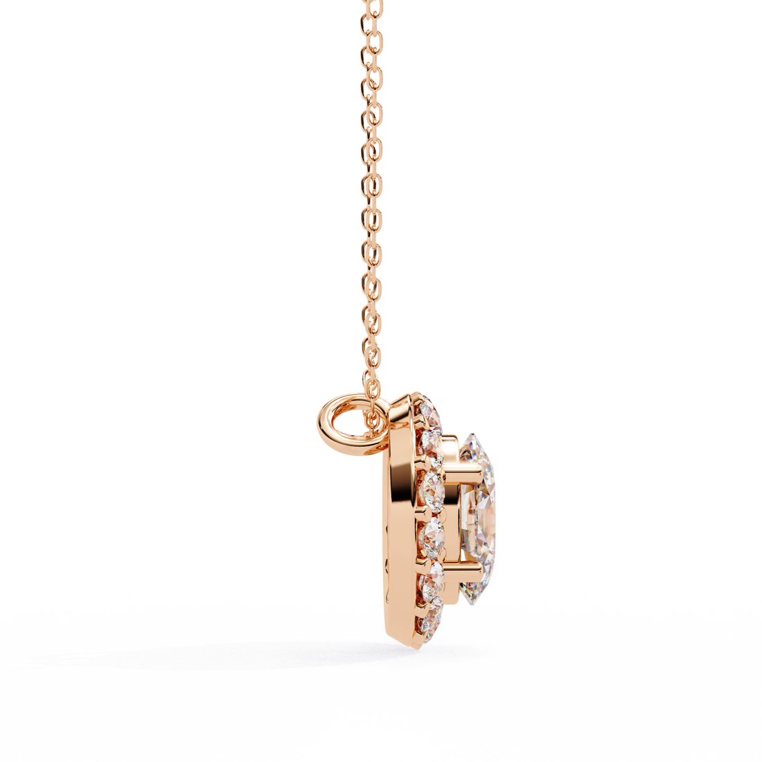 Pretty Oval Diamond Pendant