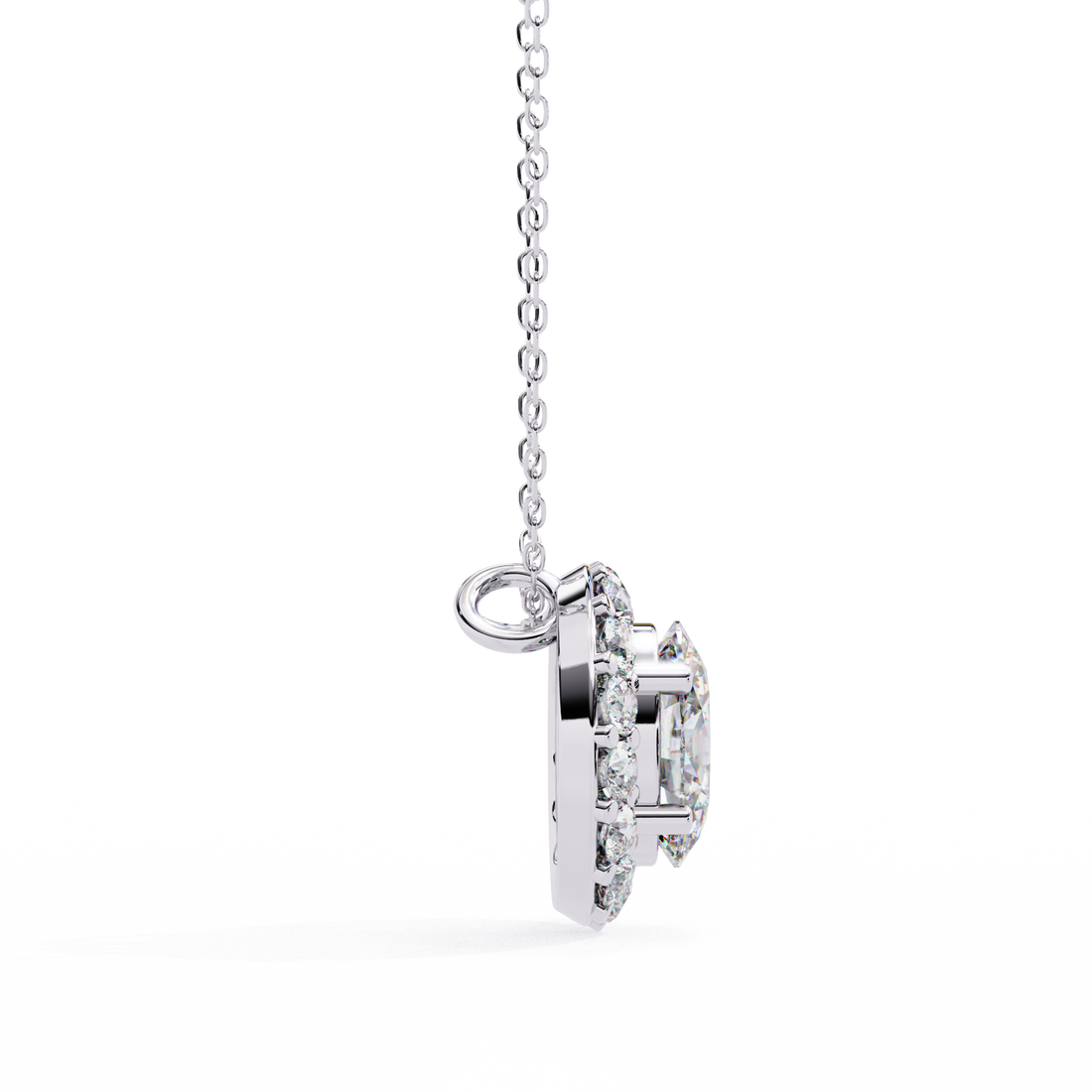 Pretty Oval Diamond Pendant