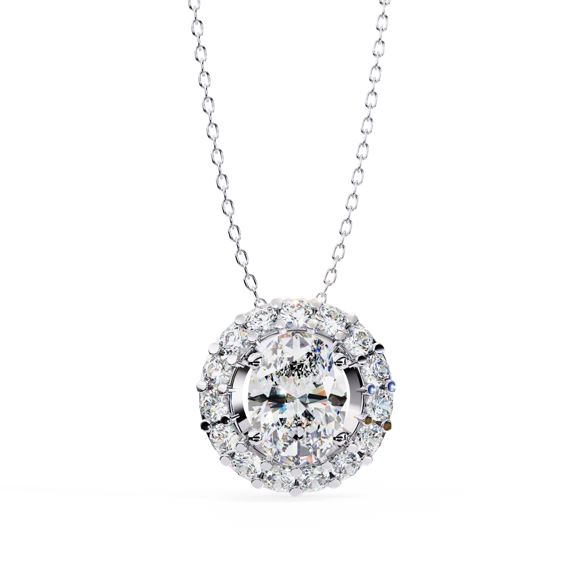 Pretty Oval Diamond Pendant