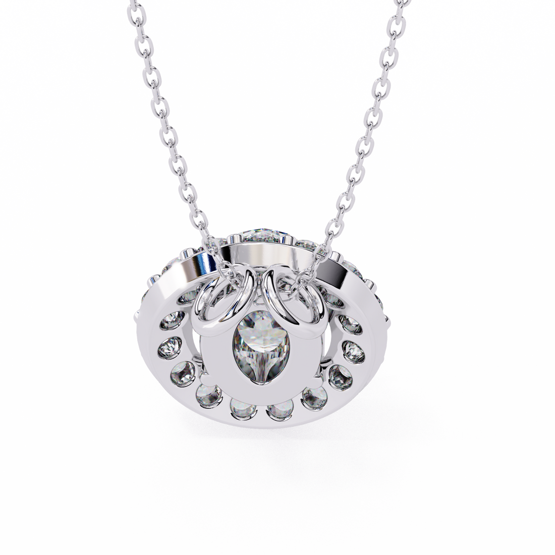 Pretty Oval Diamond Pendant