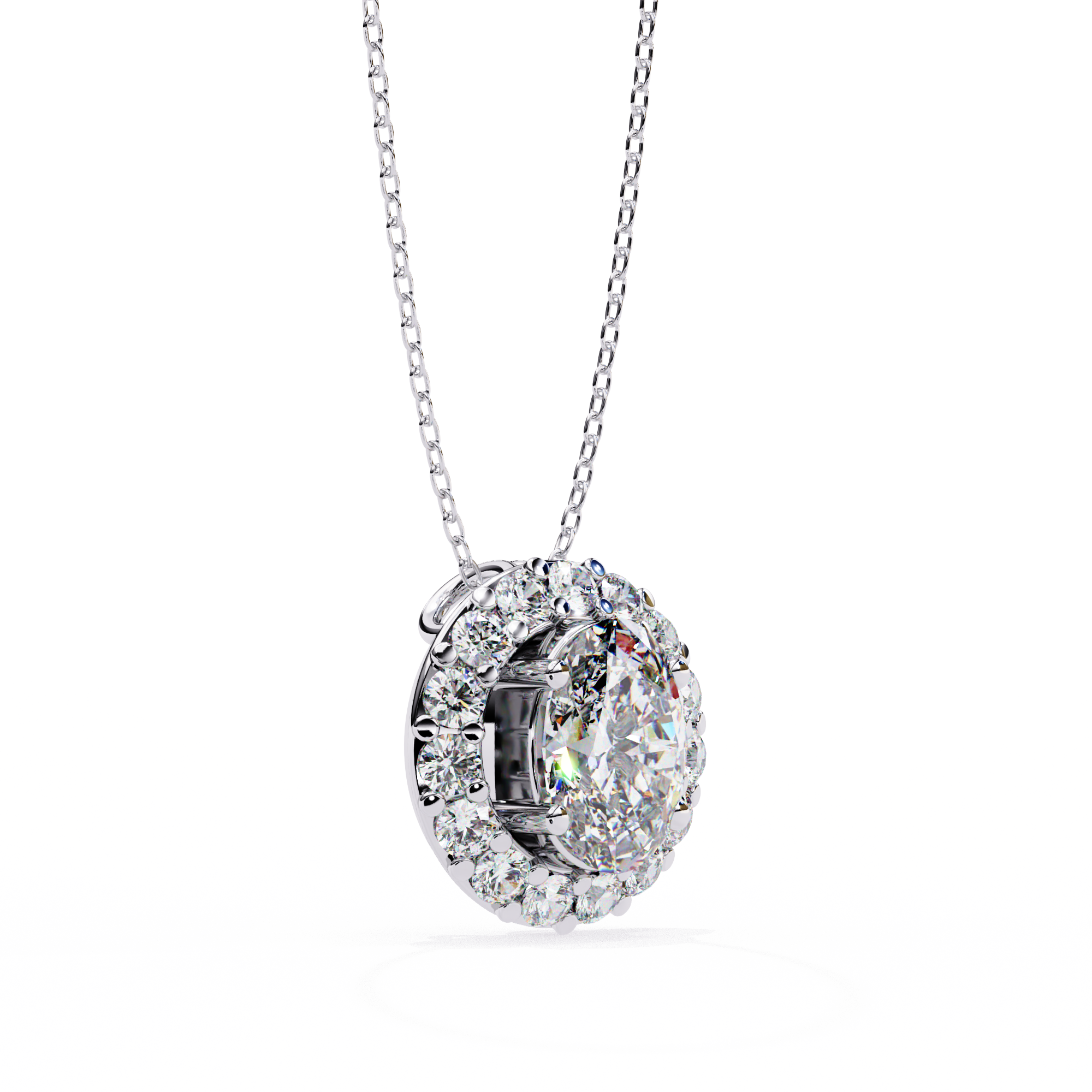 Pretty Oval Diamond Pendant