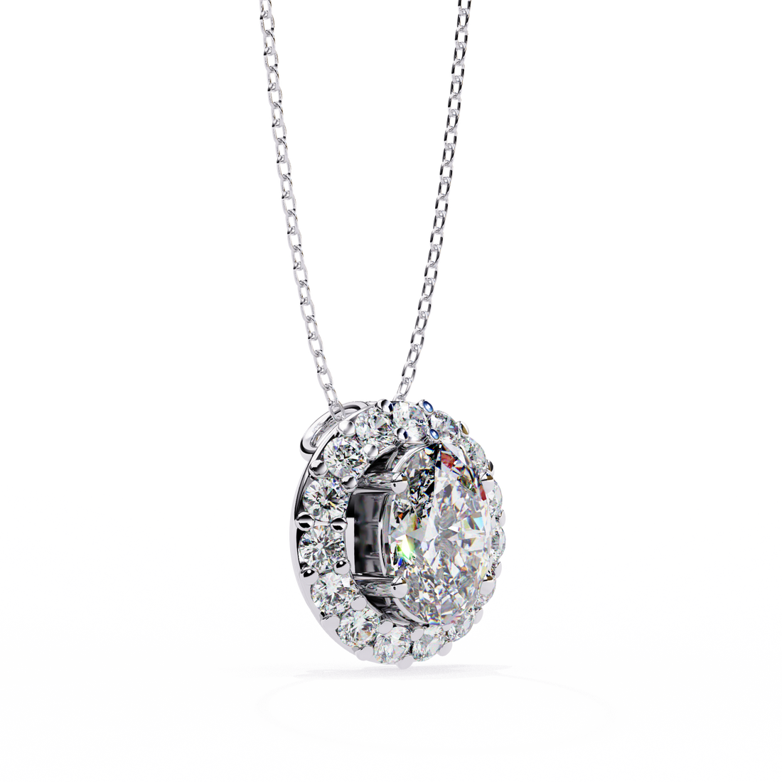 Pretty Oval Diamond Pendant