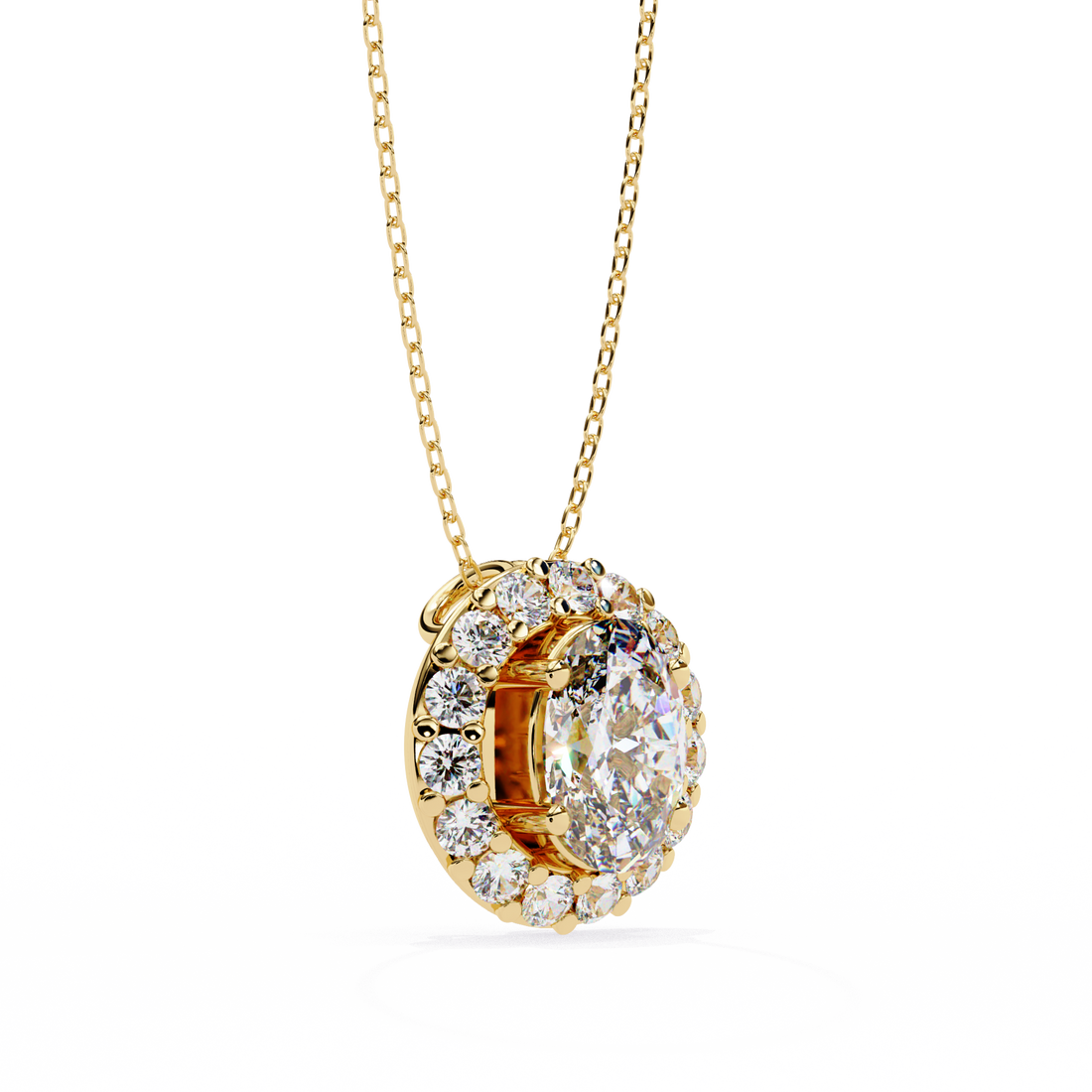 Pretty Oval Diamond Pendant