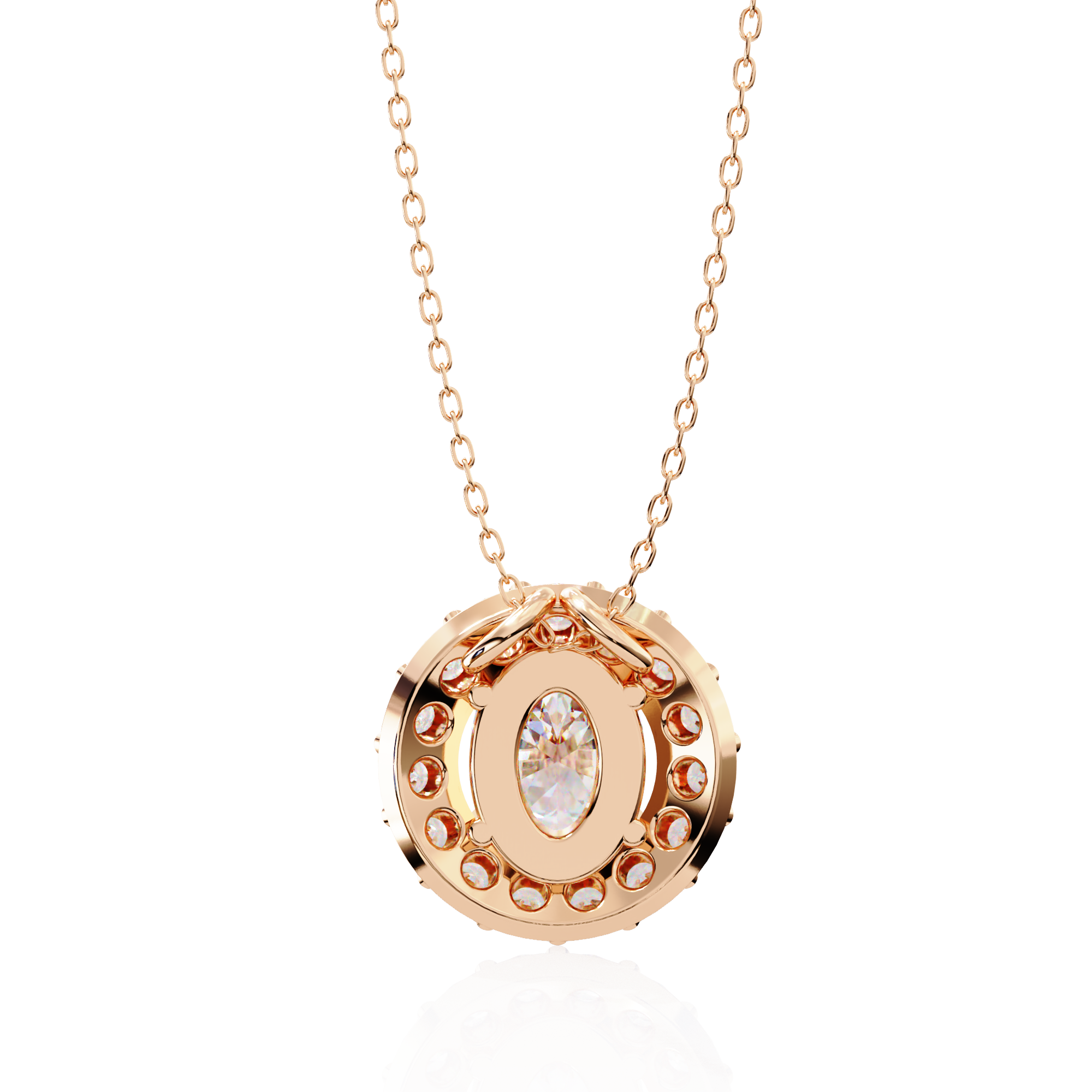 Pretty Oval Diamond Pendant