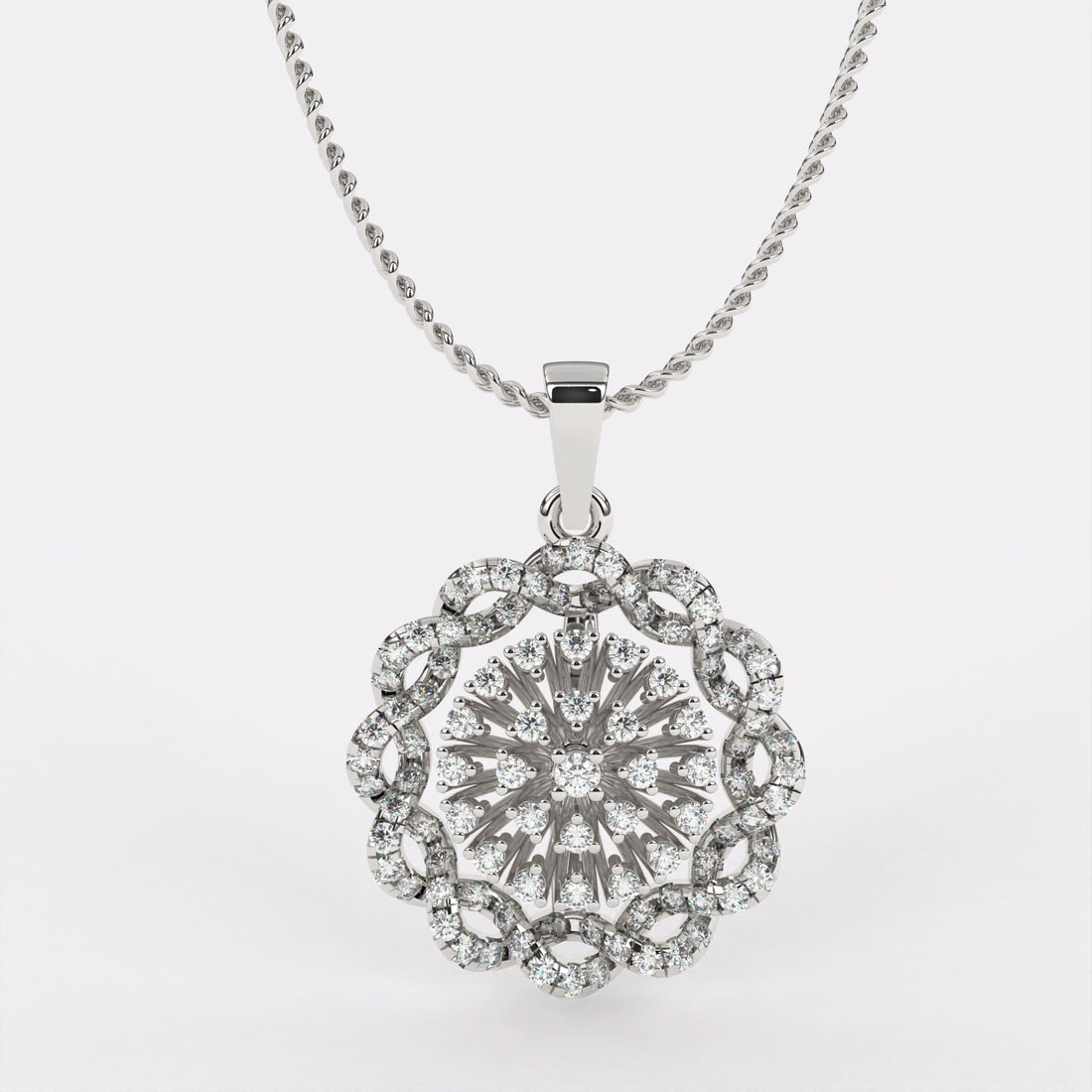 Prism Glow Diamond Pendant In 925 Silver