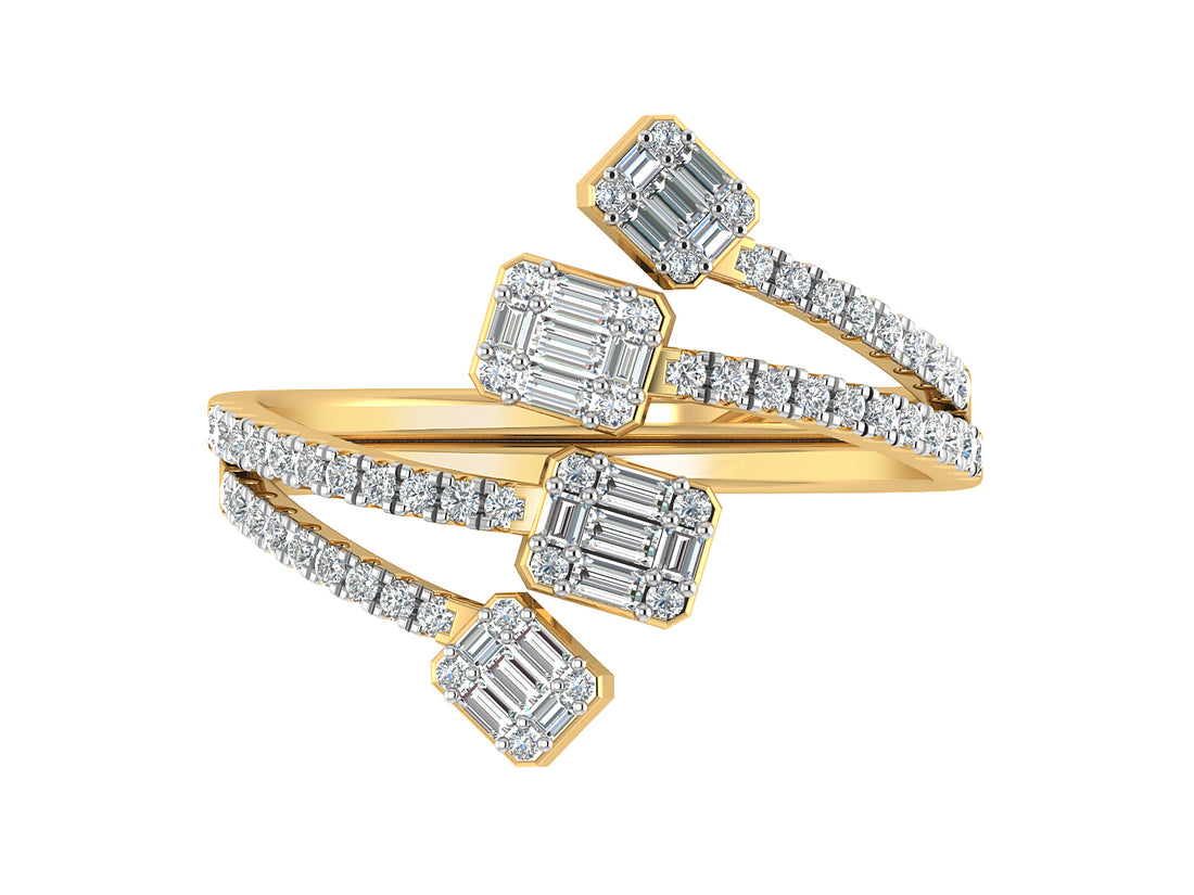 Quad Diamond Cluster Ring