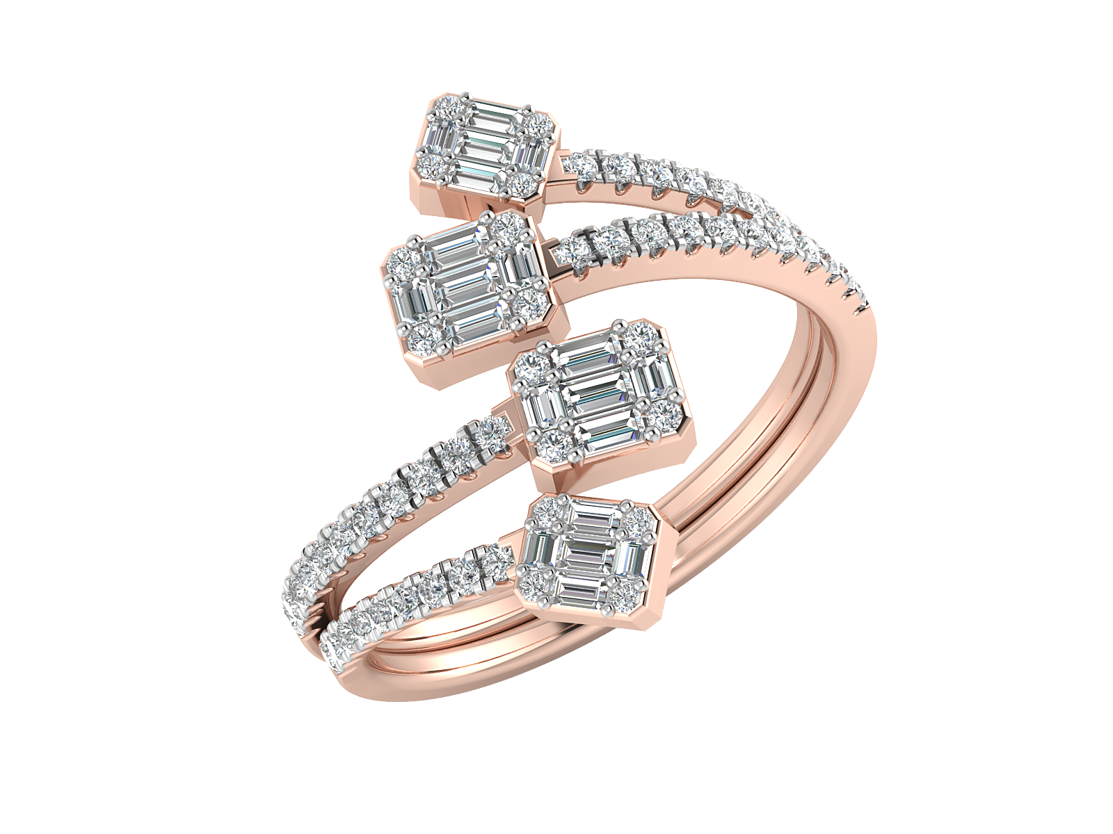 Quad Diamond Cluster Ring 4