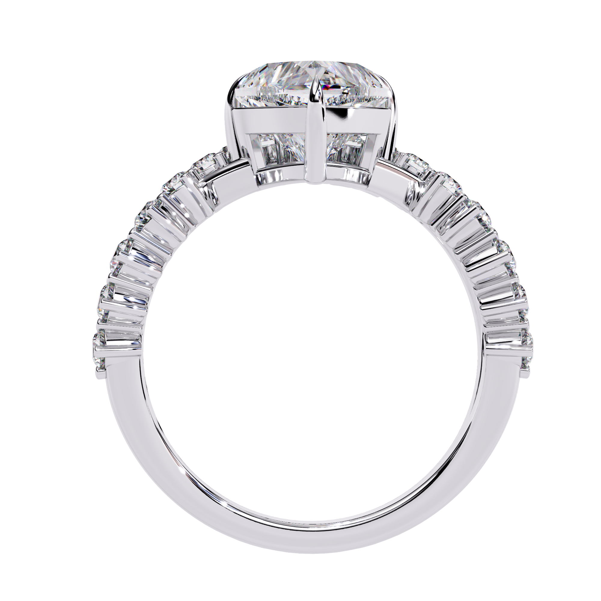 Queen Heart Shaped Diamond Solitaire Ring 12