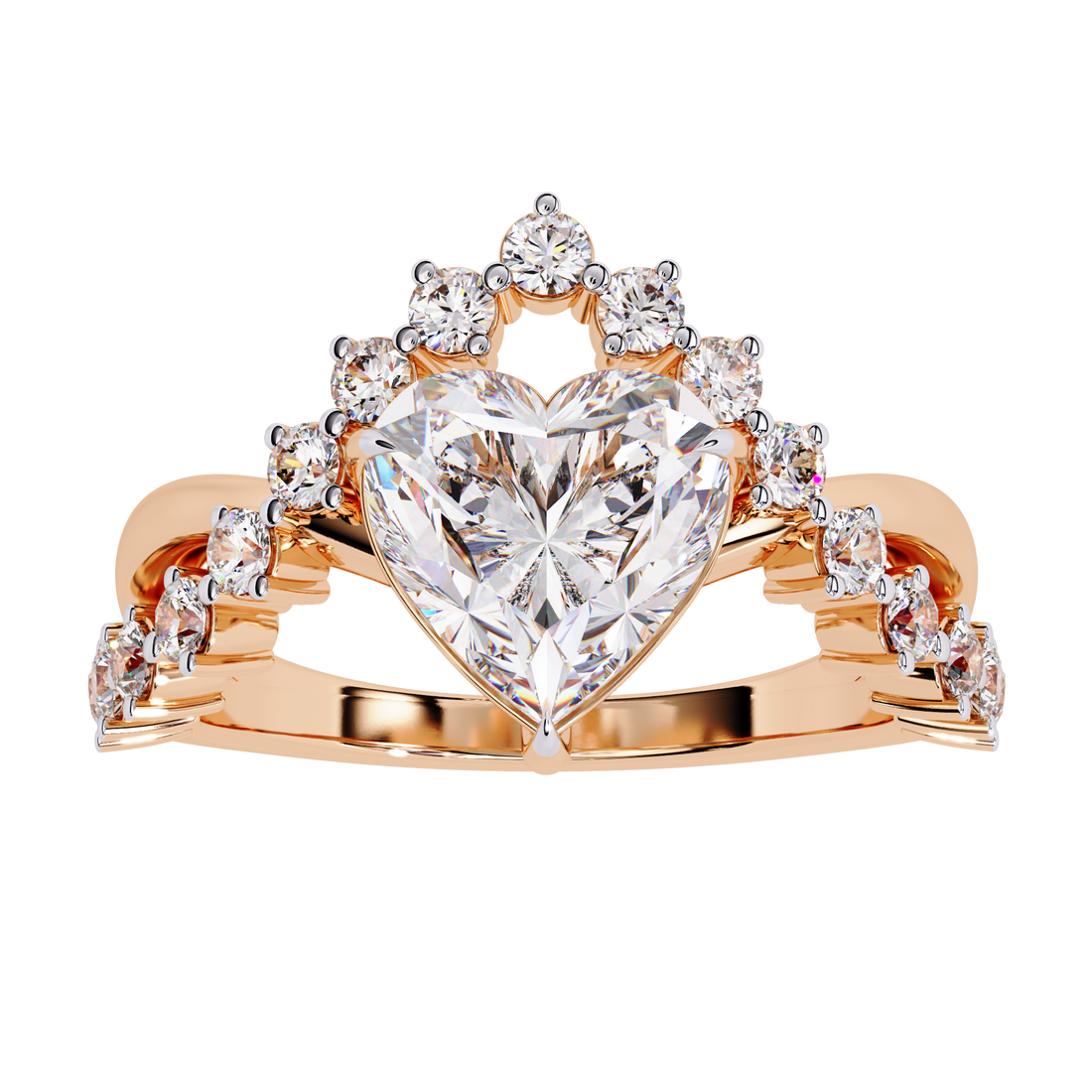 Queen Heart Shaped Diamond Solitaire Ring 6