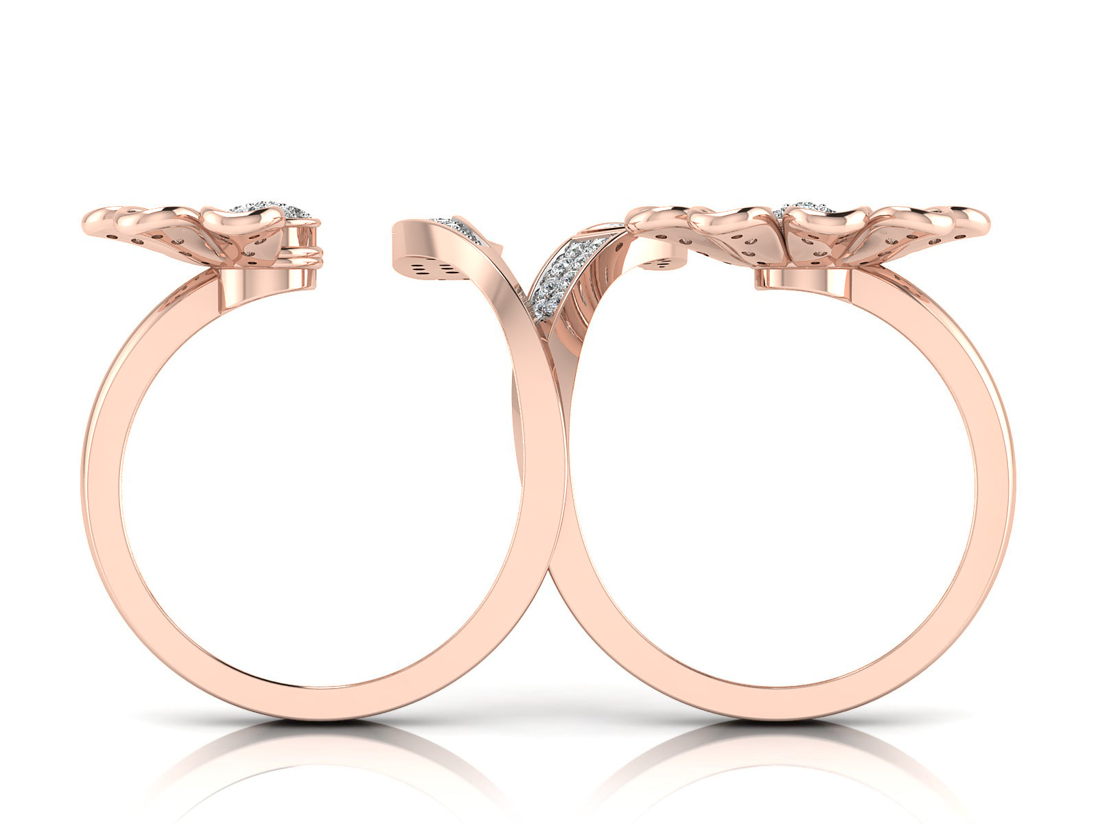 Floral Twin Diamond Ring